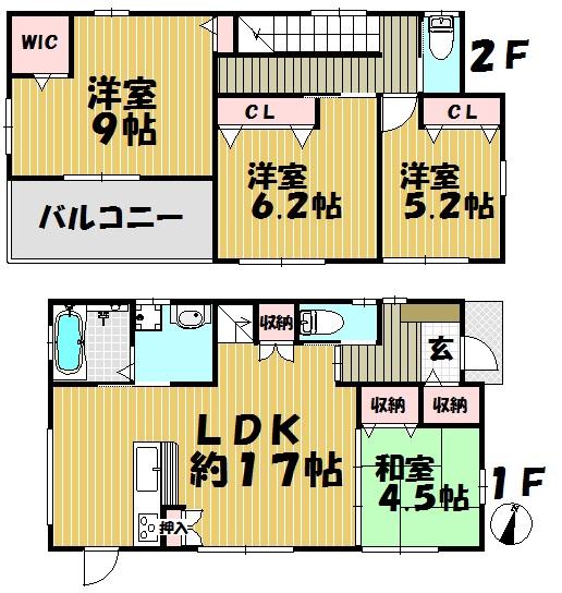 Floor plan. (4 Building), Price 24,800,000 yen, 4LDK, Land area 182.42 sq m , Building area 101.22 sq m