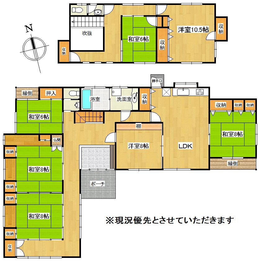 Floor plan. 65 million yen, 7LDK, Land area 479.29 sq m , Building area 196.31 sq m
