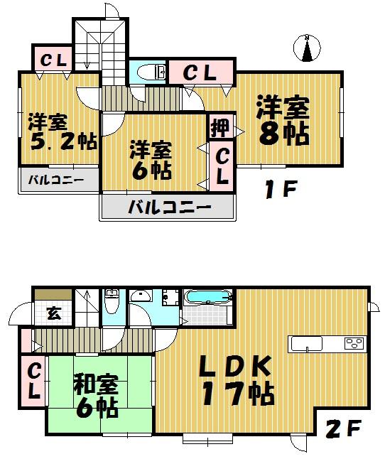 Floor plan. Price 31,800,000 yen, 4LDK, Land area 129.99 sq m , Building area 100.61 sq m