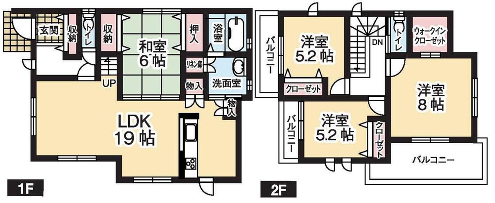 Floor plan. 37.5 million yen, 4LDK, Land area 134.86 sq m , Building area 105.16 sq m
