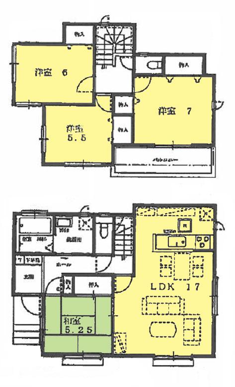 Floor plan. 28.8 million yen, 4LDK, Land area 172.84 sq m , Building area 98.53 sq m 4LDK