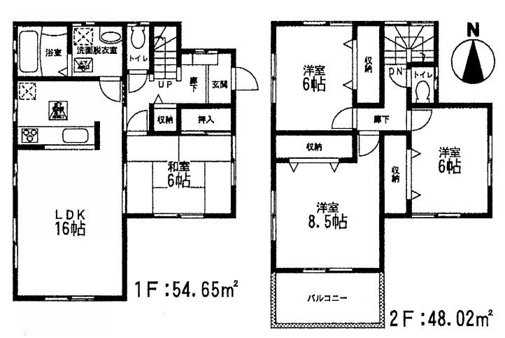 Floor plan. 22,980,000 yen, 4LDK, Land area 177.21 sq m , Building area 102.67 sq m 3 Building Floor