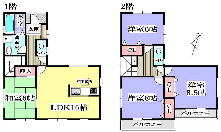 Floor plan. 30,980,000 yen, 4LDK, Land area 128.45 sq m , Building area 102.68 sq m