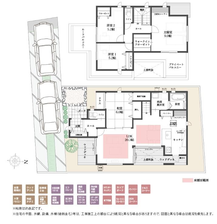 Floor plan. 39,700,000 yen, 4LDK + S (storeroom), Land area 165.51 sq m , Building area 108.89 sq m 3 Building floor plan