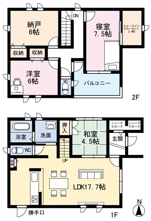 Floor plan. 36,800,000 yen, 4LDK, Land area 135.86 sq m , Building area 104.33 sq m