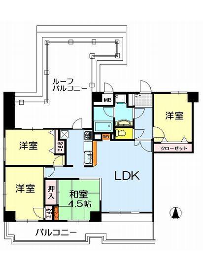 Floor plan. 4LDK, Price 17.5 million yen, Occupied area 82.38 sq m , Balcony area 16.65 sq m