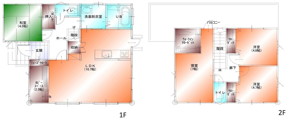 Floor plan. 27.5 million yen, 4LDK, Land area 127.13 sq m , Building area 97.7 sq m floor plan