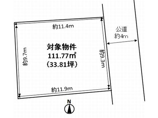 Compartment figure. Land price 9.8 million yen, Land area 111.77 sq m