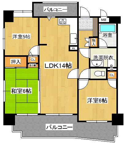 Floor plan. 3LDK, Price 23.8 million yen, Occupied area 68.05 sq m , Balcony area 16.99 sq m