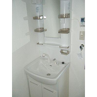 Wash basin, toilet. Easy-to-use vanity! 
