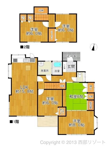 Floor plan. 37,800,000 yen, 5LDK, Land area 210.26 sq m , Building area 115.49 sq m (12 May 2013) created