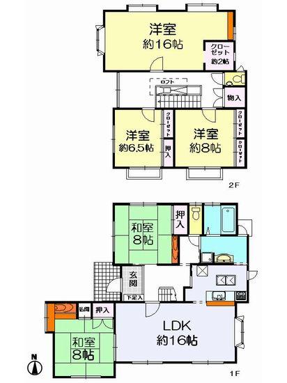 Floor plan. 18,800,000 yen, 5LDK, Land area 286.99 sq m , Building area 165.12 sq m
