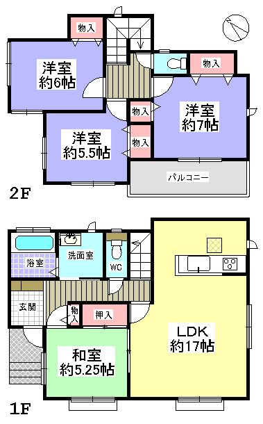 Floor plan. 28.8 million yen, 4LDK, Land area 172.84 sq m , Building area 98.53 sq m