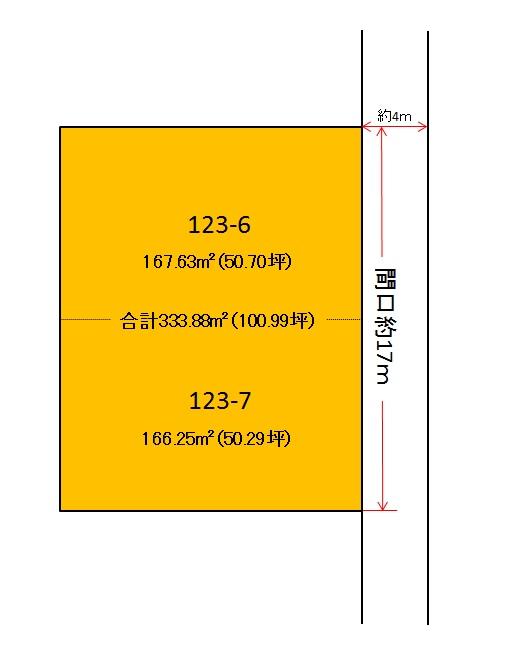 Compartment figure. Land price 29 million yen, In land area 333.88 sq m site and the road is flat, It is shaping land