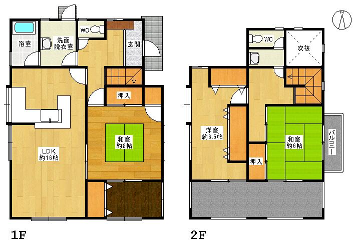 Floor plan. 15.3 million yen, 3LDK, Land area 238.77 sq m , Building area 126.5 sq m 3LDK