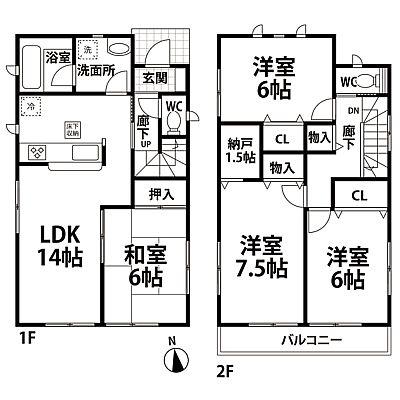 Floor plan. 20.8 million yen, 4LDK, Land area 120.24 sq m , Building area 93.96 sq m