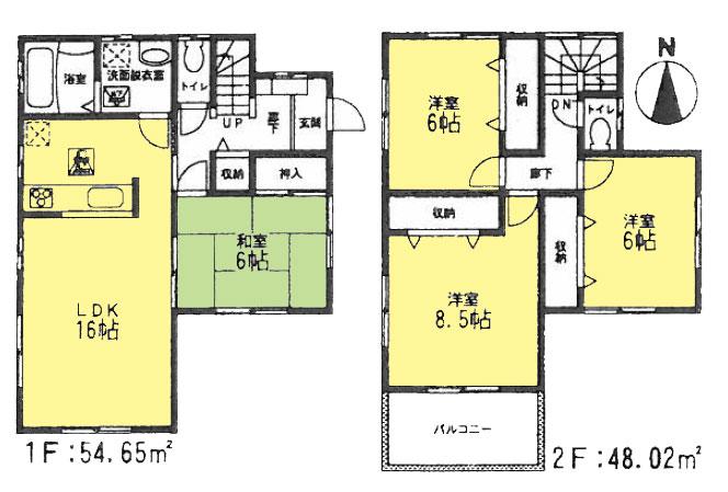 Floor plan. 22,980,000 yen, 4LDK, Land area 177.21 sq m , Building area 102.67 sq m floor plan (4LDK)