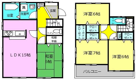 Floor plan. 27.6 million yen, 4LDK, Land area 165.15 sq m , Building area 98.53 sq m Floor