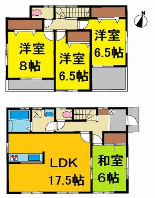 Floor plan. 22,980,000 yen, 4LDK, Land area 226.63 sq m , Building area 105.98 sq m