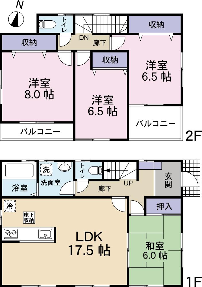 Floor plan. 22,980,000 yen, 4LDK, Land area 226.63 sq m , Building area 105.98 sq m Floor
