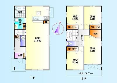 Floor plan. 20.8 million yen, 4LDK, Land area 132.55 sq m , Building area 103.51 sq m this floor plan is, It has decided to "separate private room" floor plan with the image of the (^_^) /  Often your family size ・ Children's is also large ・ The future is the floor plan suited for your family, such as live events and their parents (^_^) /