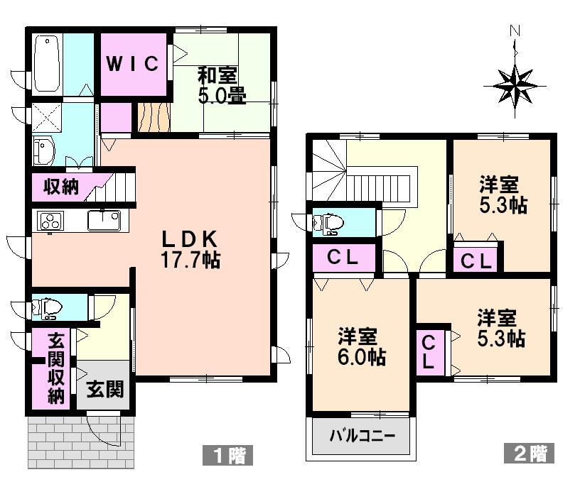 Floor plan. 29,800,000 yen, 4LDK + S (storeroom), Land area 188.66 sq m , Building area 103.51 sq m