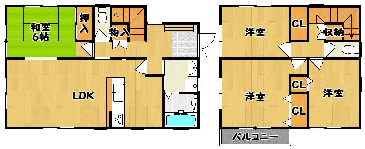 Floor plan. 22 million yen, 4LDK, Land area 200.66 sq m , Building area 107.64 sq m