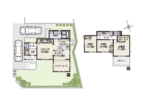 Floor plan. 8 Gochi a living airy spacious is living !!