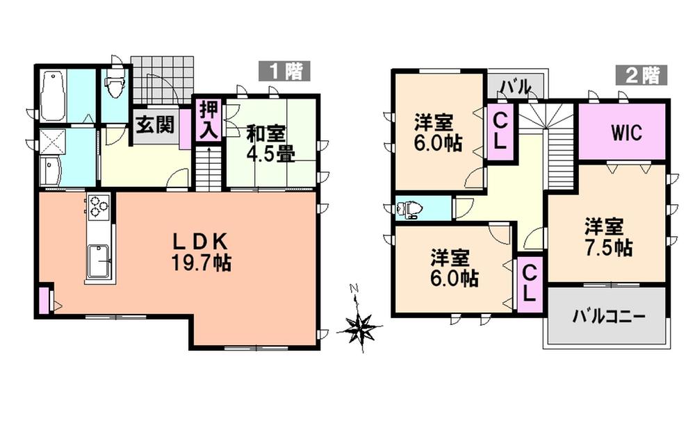 Floor plan. 29,800,000 yen, 4LDK + S (storeroom), Land area 178.73 sq m , Building area 108.89 sq m
