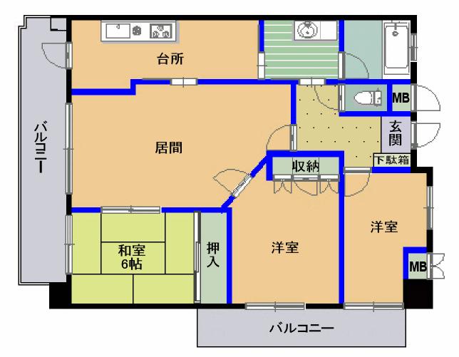 Floor plan. 4LDK, Price 9.8 million yen, Occupied area 76.02 sq m , Balcony area 20.25 sq m