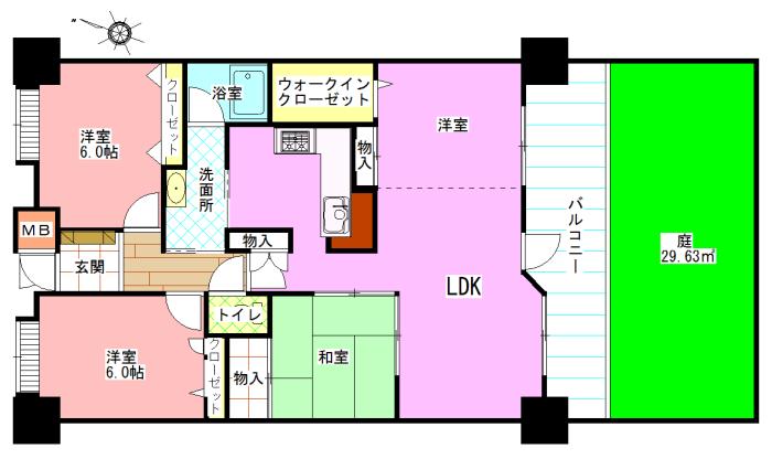 Floor plan. 4LDK, Price 17.2 million yen, Footprint 83.3 sq m , Balcony area 14.14 sq m