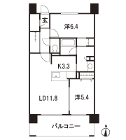 Floor: 2LDK, occupied area: 63.74 sq m, Price: 17,021,200 yen