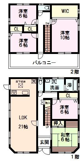 Floor plan. 26,800,000 yen, 5LDK + S (storeroom), Land area 873.67 sq m , Building area 143.87 sq m