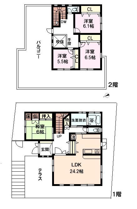 Floor plan. 22,800,000 yen, 4LDK, Land area 189.32 sq m , Building area 138.03 sq m