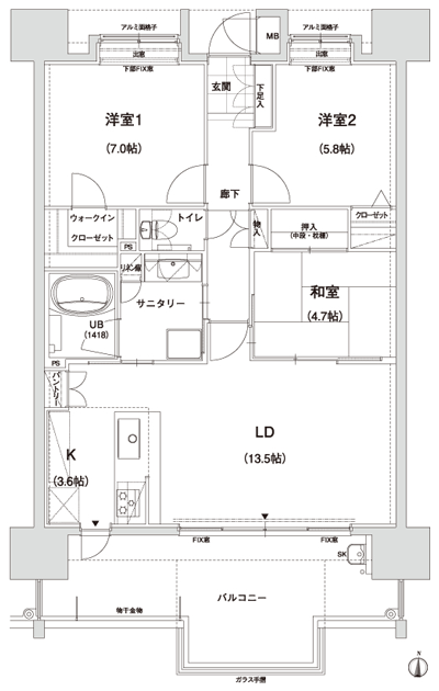 Floor: 3LDK, occupied area: 77.77 sq m, Price: 24.5 million yen