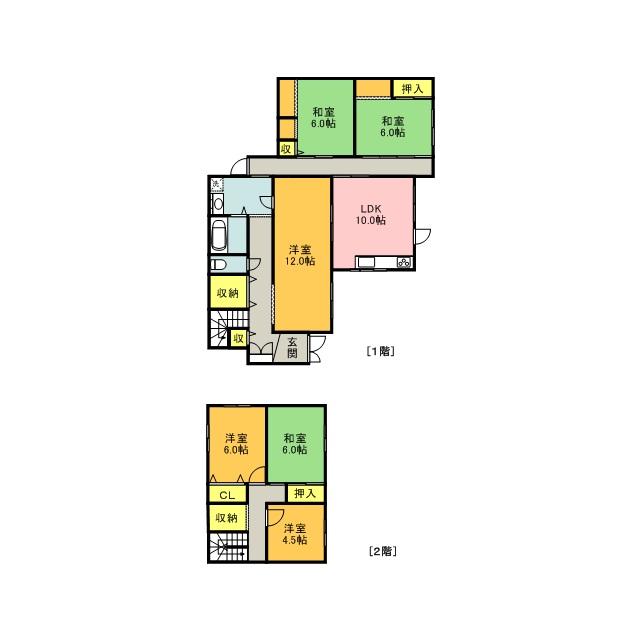Floor plan. 13.8 million yen, 6LDK + 2S (storeroom), Land area 256.1 sq m , Building area 157.18 sq m