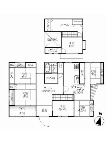 Floor plan. 23 million yen, 6DK, Land area 2,104.37 sq m , Building area 172.37 sq m