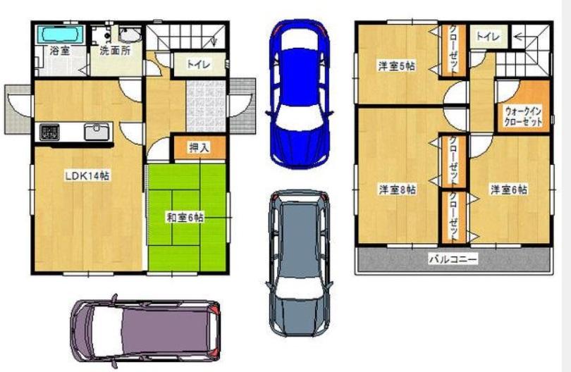 Floor plan. 16,950,000 yen, 4LDK + S (storeroom), Land area 149.89 sq m , Building area 98.54 sq m