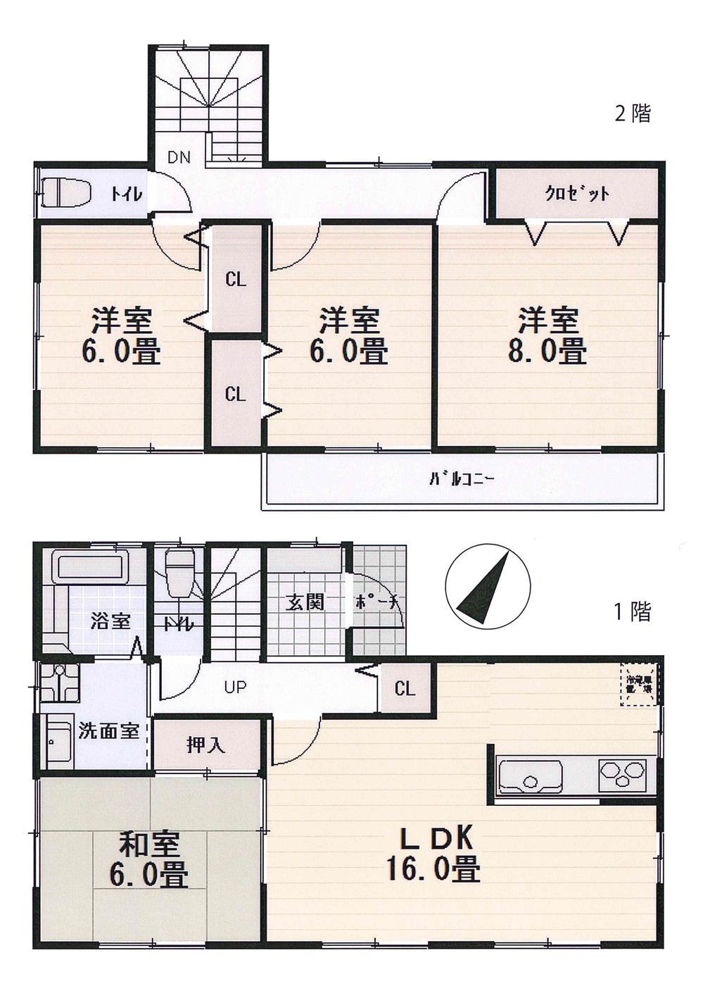 Floor plan. 23,480,000 yen, 4LDK, Land area 193.05 sq m , Building area 104.33 sq m