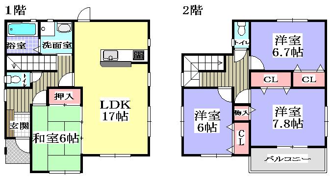 Floor plan. 23,980,000 yen, 4LDK, Land area 207 sq m , Building area 107.02 sq m