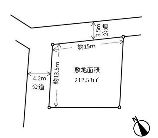 Compartment figure. Land price 4.5 million yen, Land area 212.53 sq m