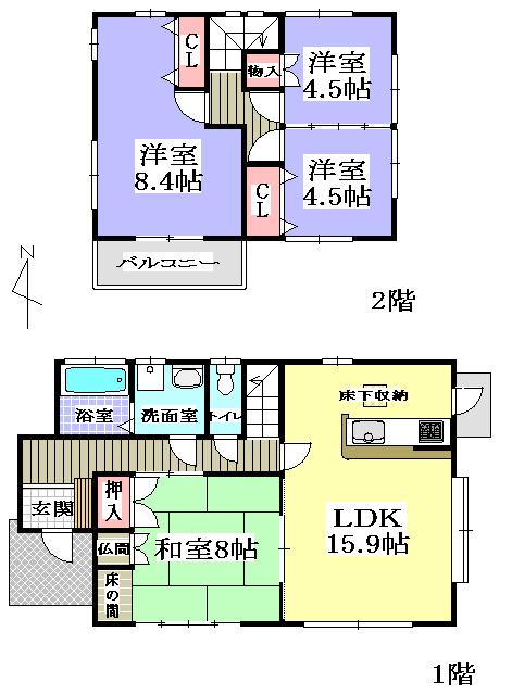 Floor plan. 11.8 million yen, 4LDK, Land area 235.37 sq m , Building area 100.84 sq m