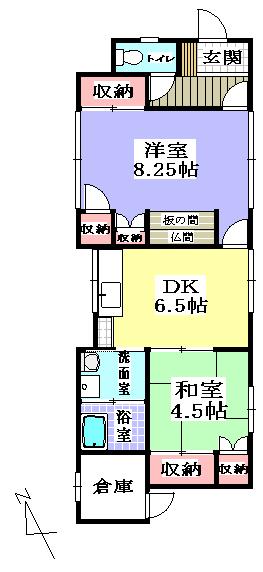 Floor plan. 2.9 million yen, 2DK, Land area 84.29 sq m , Building area 57.14 sq m