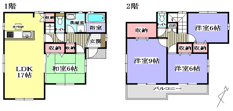 Floor plan. 23.8 million yen, 4LDK, Land area 207.86 sq m , Building area 105.98 sq m