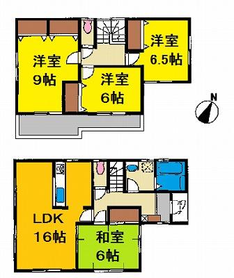 Floor plan. 21,780,000 yen, 4LDK, Land area 190.82 sq m , Building area 104.33 sq m