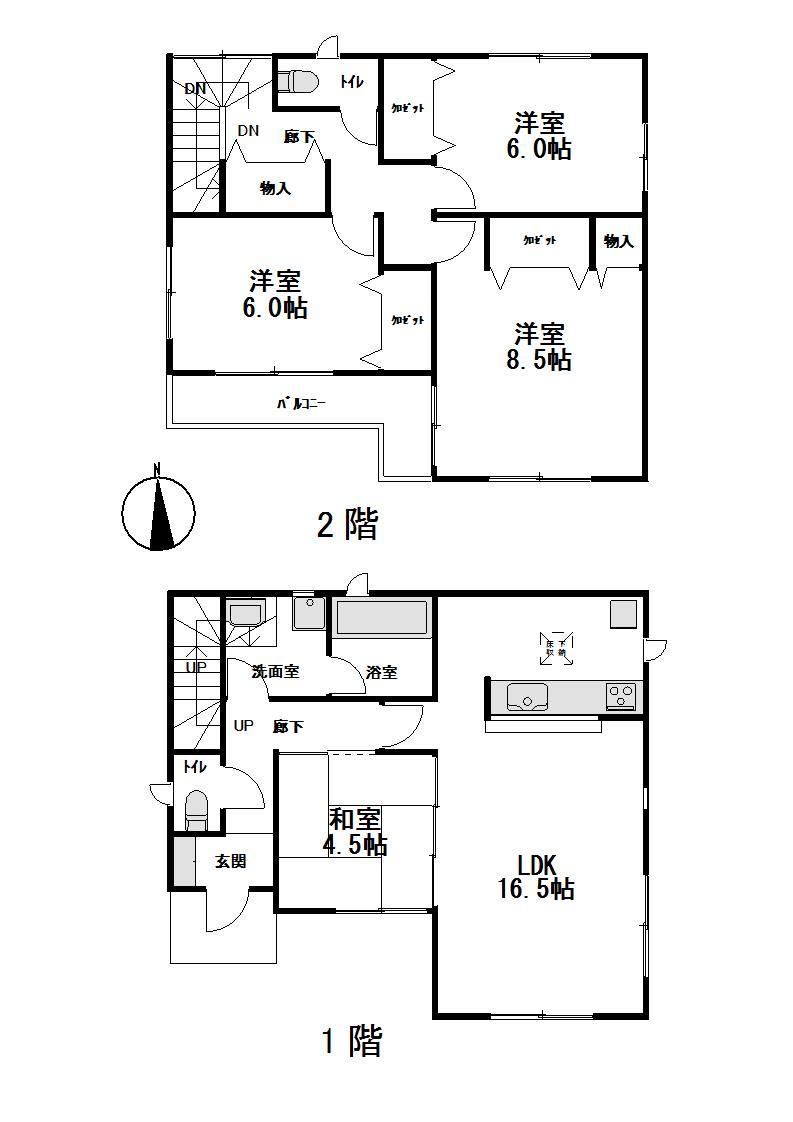 Floor plan. (1 Building), Price 18,800,000 yen, 4LDK, Land area 165.66 sq m , Building area 99.63 sq m