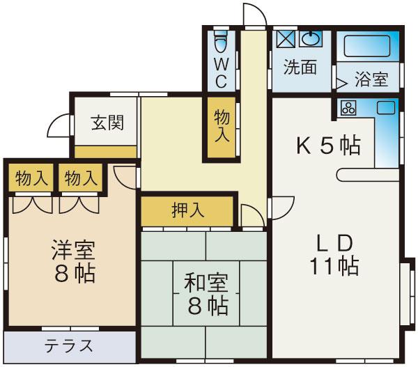 Floor plan. 16.8 million yen, 2LDK, Land area 196.82 sq m , Building area 82.81 sq m