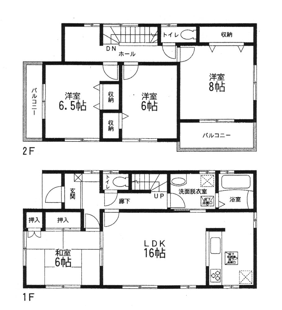 Floor plan. 23,980,000 yen, 4LDK, Land area 208.58 sq m , Building area 105.99 sq m