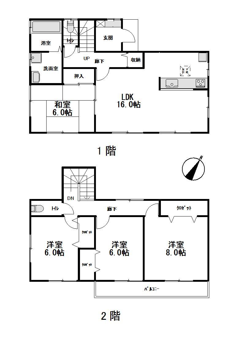 Floor plan. (3 Building), Price 21,980,000 yen, 4LDK, Land area 193.05 sq m , Building area 103.5 sq m