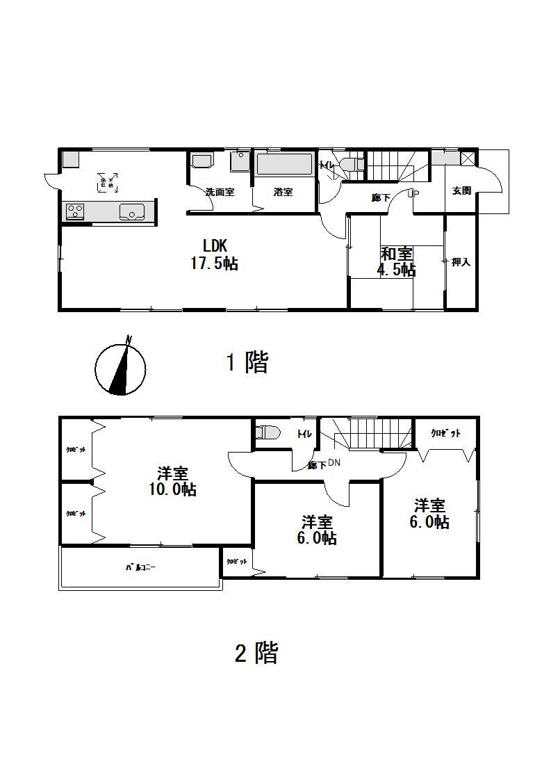 Floor plan. (4 Building), Price 23,480,000 yen, 4LDK, Land area 153.67 sq m , Building area 103.5 sq m